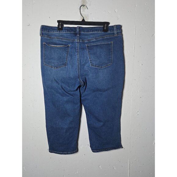 Talbots Womens Flawless Pedal Pusher Capri Denim Jeans Size 16 Stretch Casual - Picture 2 of 10